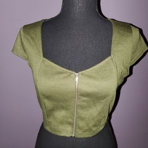 4 for 25 Zipper front crop top